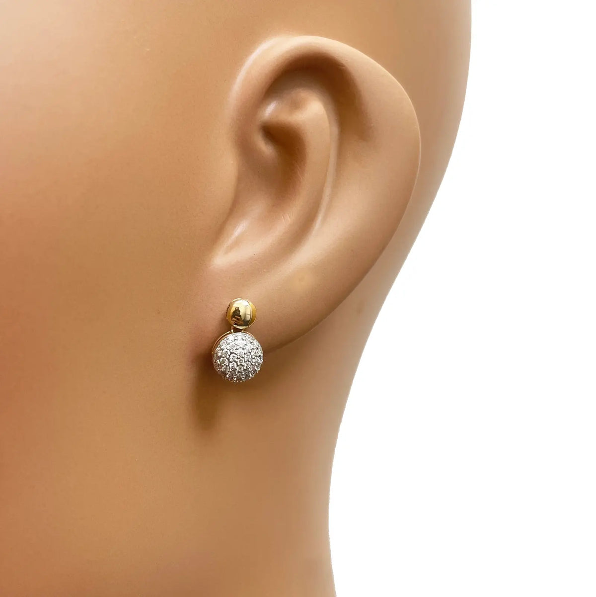 18ct Yellow Gold Diamond Round Necklace Stud Earrings Matching Set 0.58ct