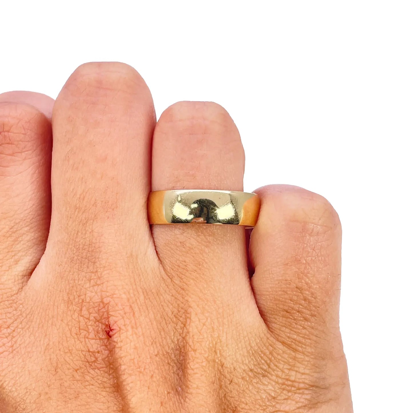 18ct Yellow Gold High Polish Plain Men's Wedding Band Ring ? 5.9mm Width Gold Band