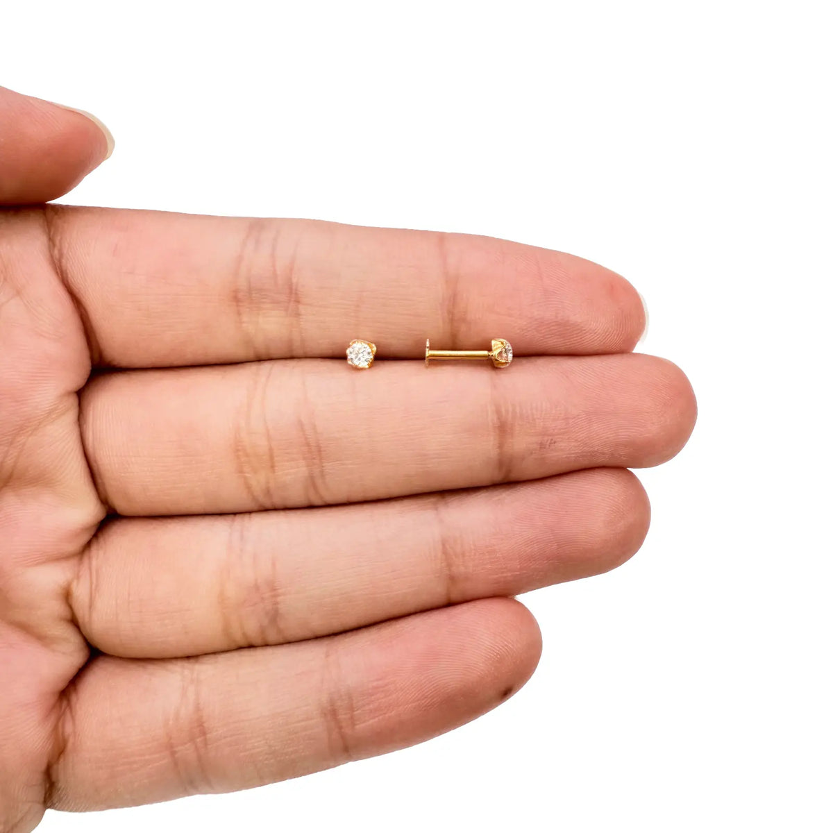 22ct Yellow Gold Children's Stud Earrings, Tragus, Helix Or 2nd Lobe (2.5/3.0mm)