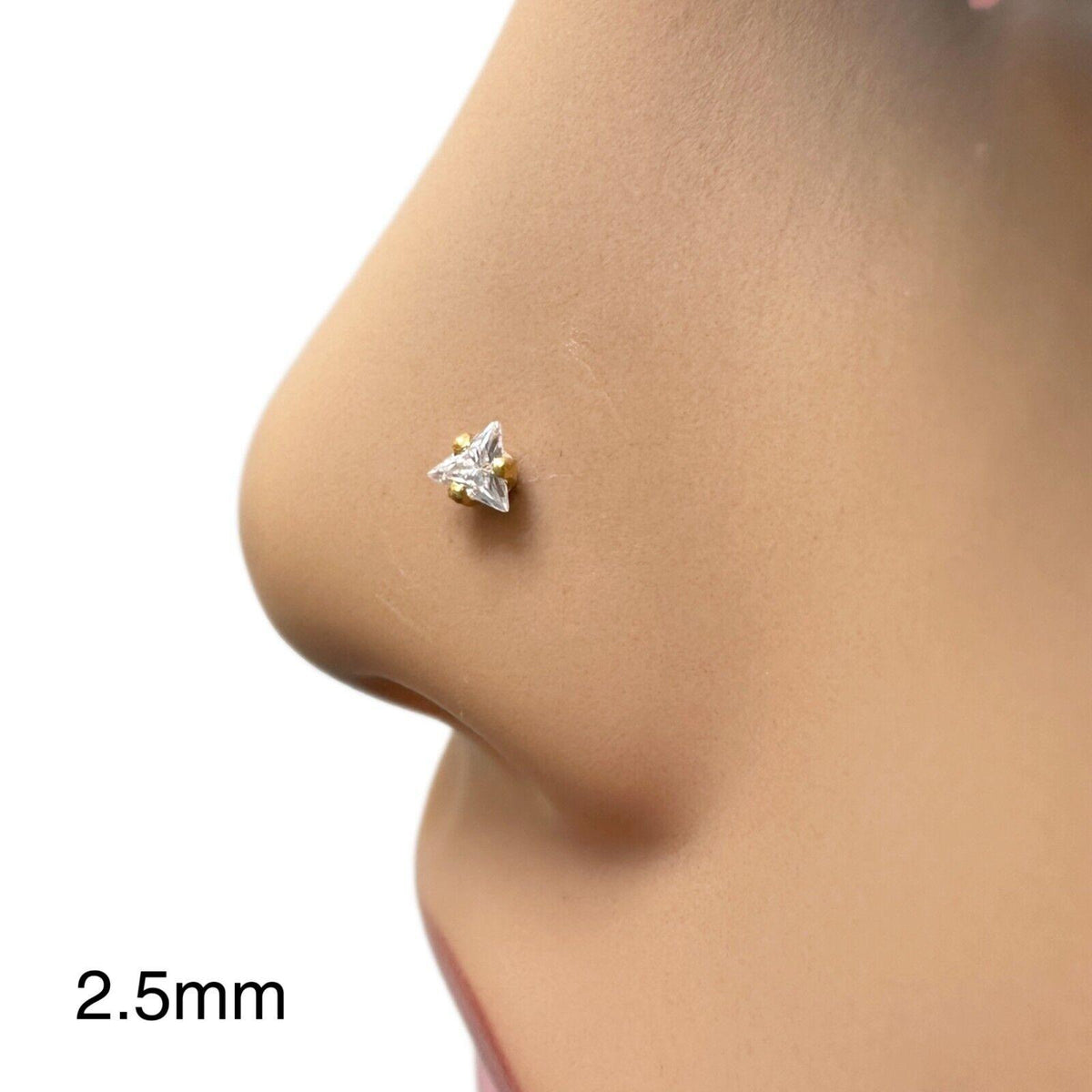 22 Karat Gelbgold runde Lünette Kinderohrstecker 2,5-4,5 mm