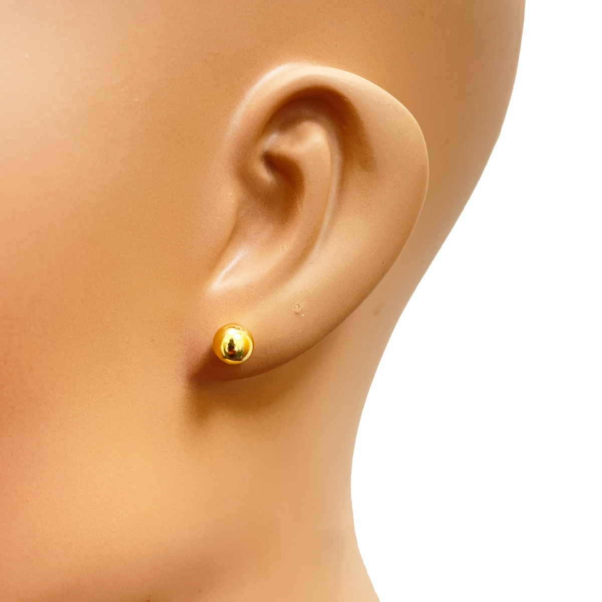 Ohrstecker 5 mm Kugel, hochglanzpoliert, 22 Karat Gelbgold