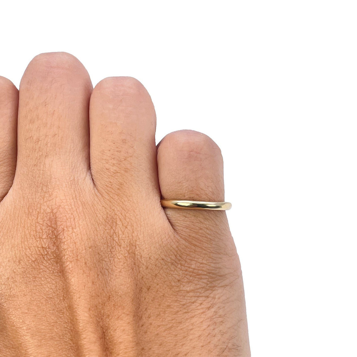 18ct Gold Plain High Polished Wire Band Pinky Ring Little Finger Stackable