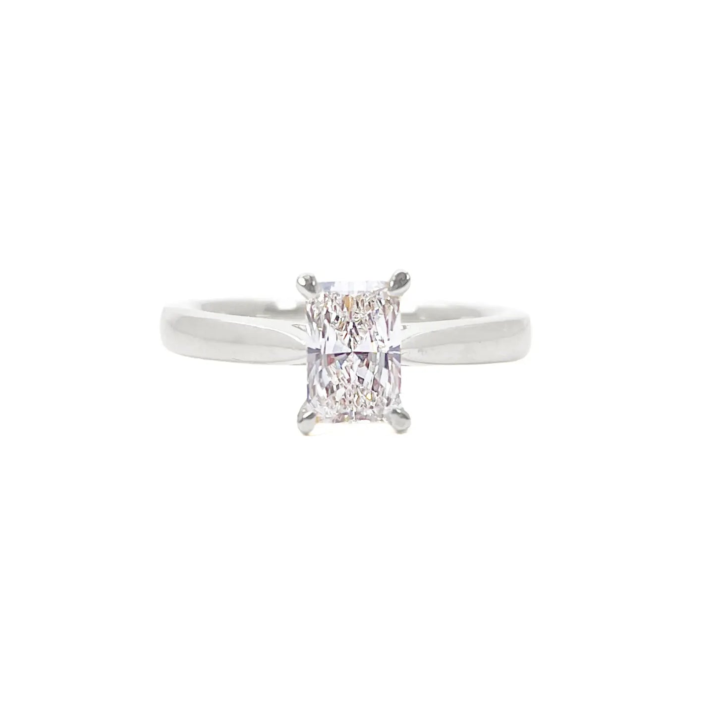Radiant Cut Natural Diamond Solitaire Engagement Ring 0.50ct GIA Certified Diamond Ring