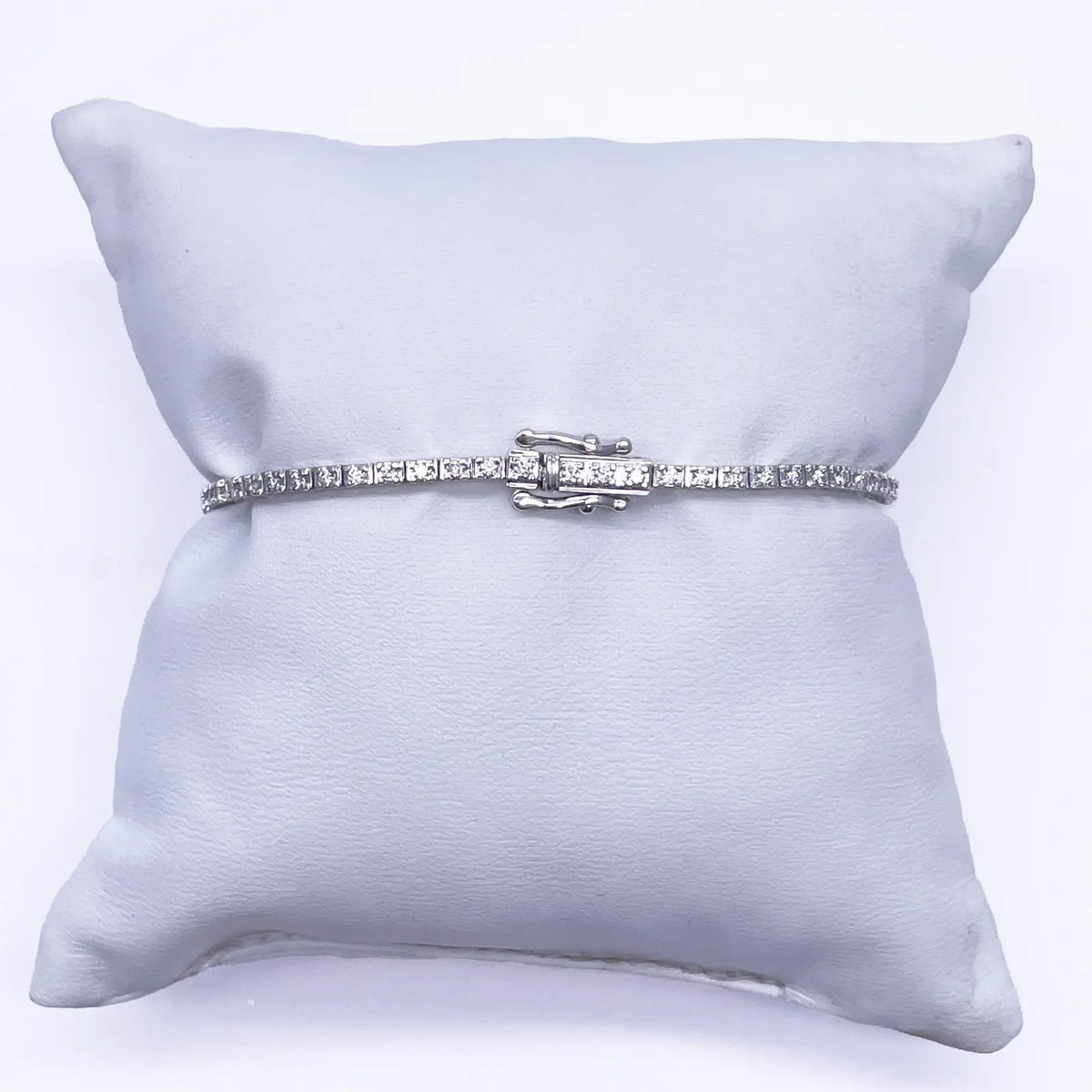 14ct White Gold Natural Diamond Tennis Bracelet 4claw 1.00ct 7''inches Diamond Bracelets