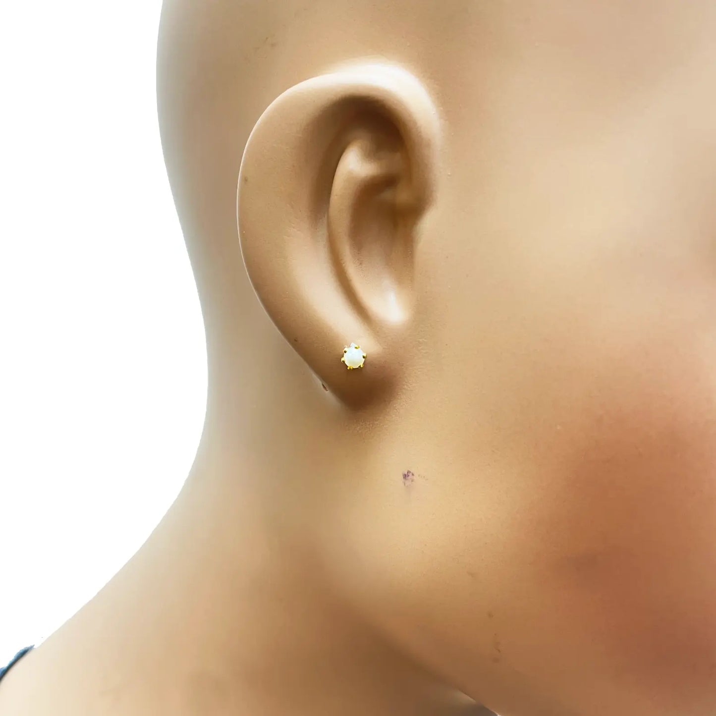 22ct Yellow Gold Children's Freshwater Pearl Claw Stud Earrings 4.3mm