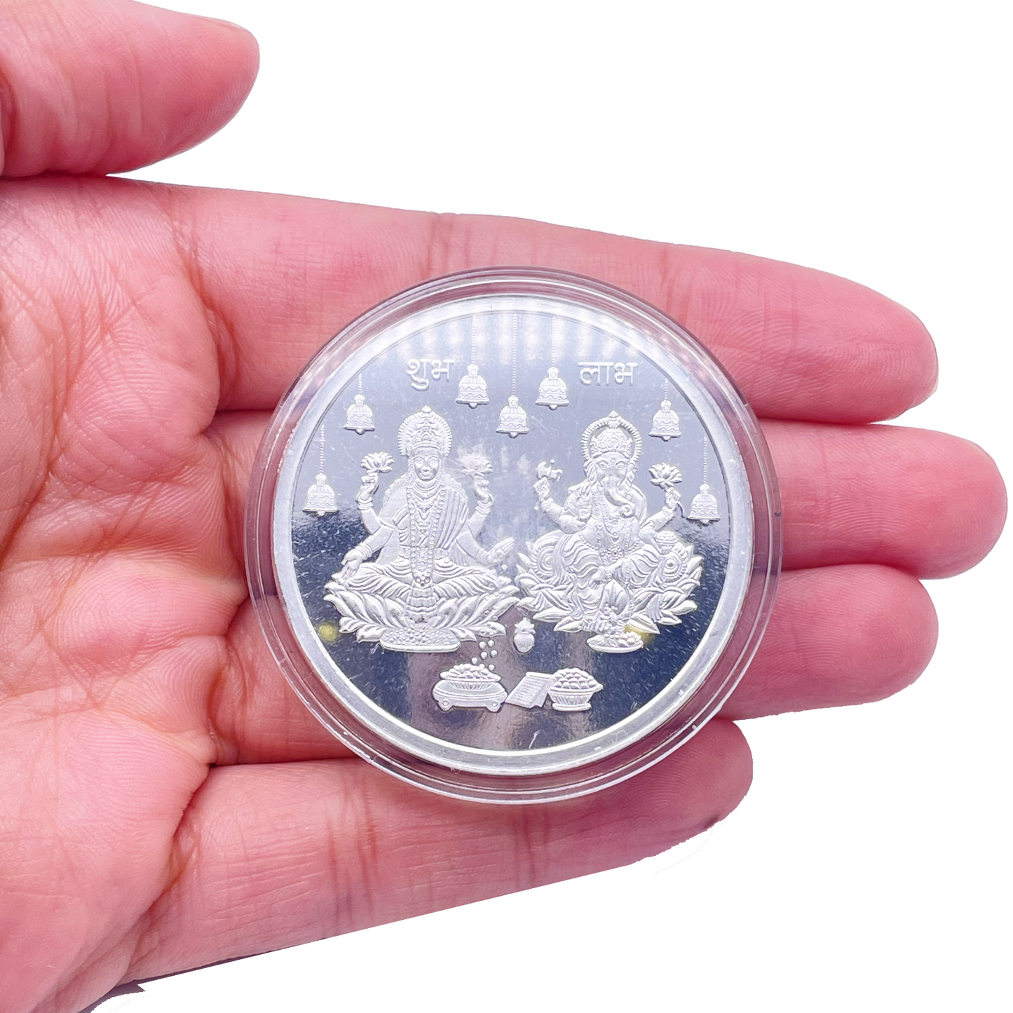 Silver Coin Laxmi Ganesh Silver Diwali / Dhanteras / Gift Fine 999.9