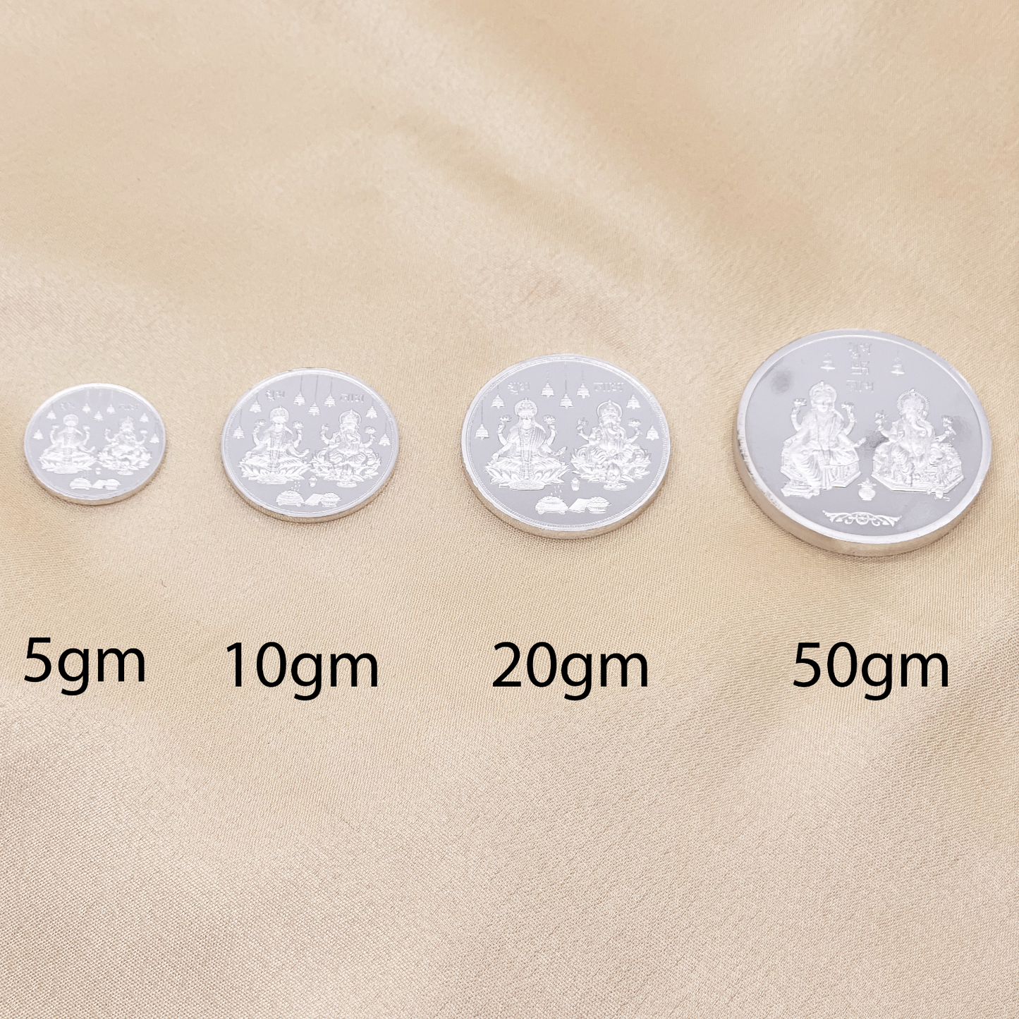 Silver Coin Laxmi Ganesh Silver Diwali / Dhanteras / Gift Fine 999.9