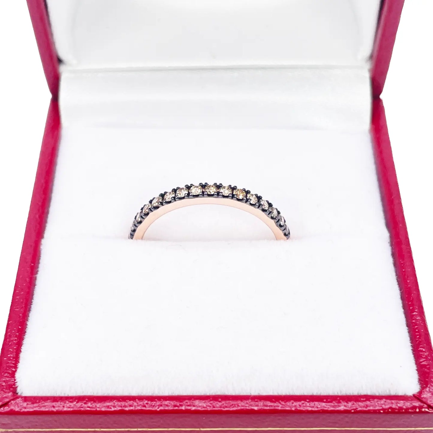 14ct Rose Gold Half Eternity Band With Brown Champagne Diamonds 0.20ct  Diamond Ring