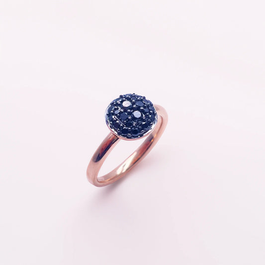 18ct Rose Gold Natural Black Diamond Cluster Ring 0.41ct  Diamond Ring