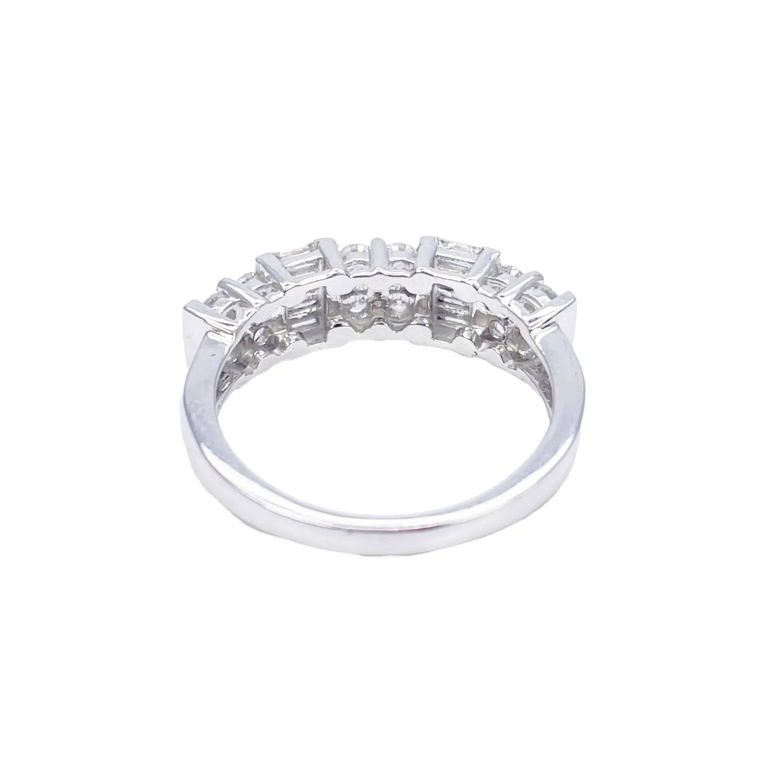 18ct Round & Baguette Natural Diamond Half Eternity Band 0.60ct  Diamond Ring
