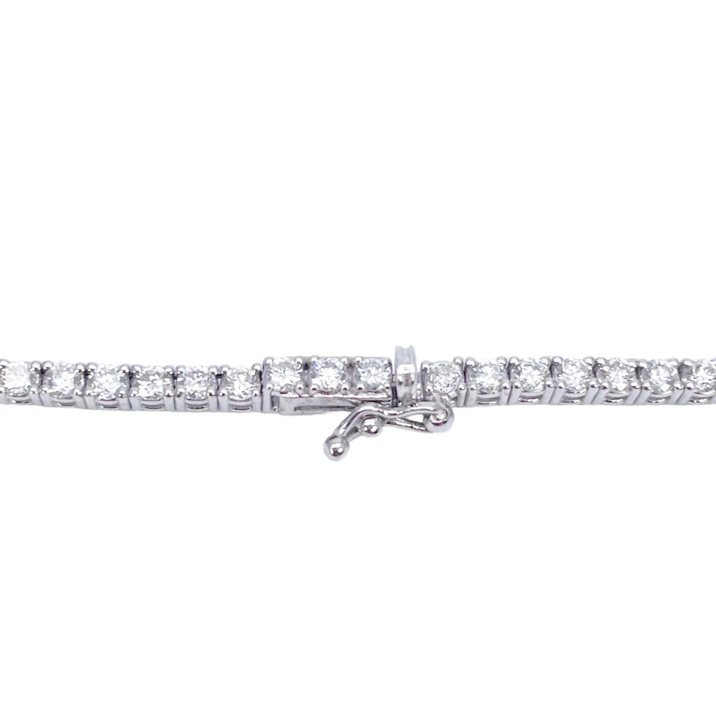 18ct White Gold 4-Claw Natural Diamond Tennis Necklace 6.00ct 17.5 Inches 