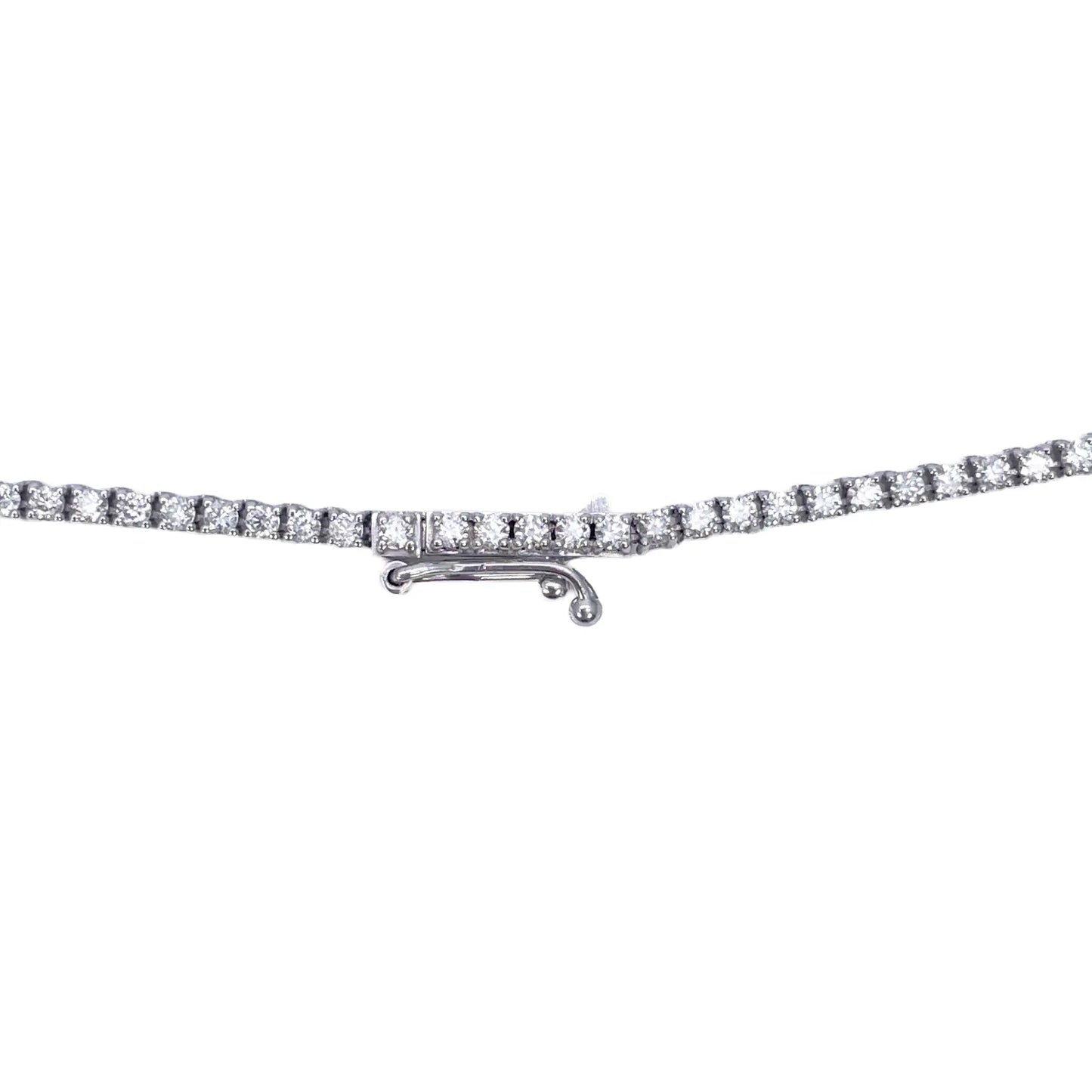 18ct White Gold Graduated Natural Diamond 8.16ct Tennis Necklace 17 Inches 