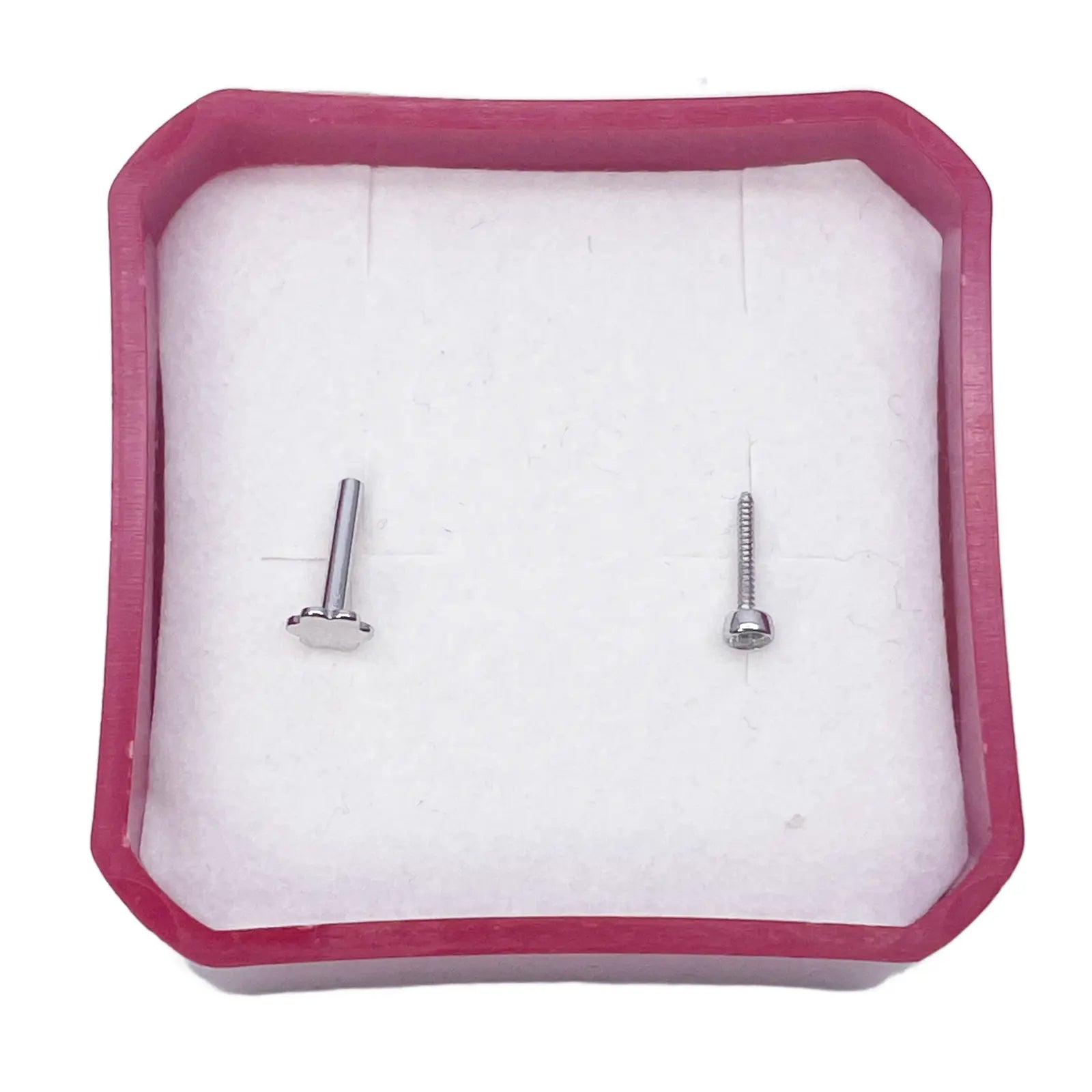18ct White/Yellow Gold Diamond Bezel Nose Stud Pin 0.02ct 