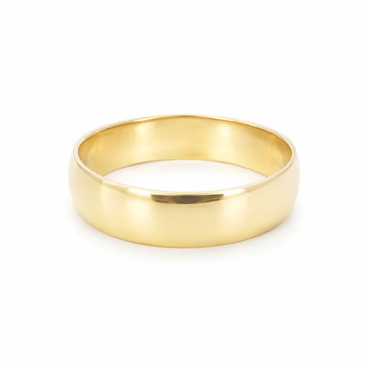 18ct Yellow Gold High Polish Plain Men's Wedding Band Ring ? 5.9mm Width  Gold Band