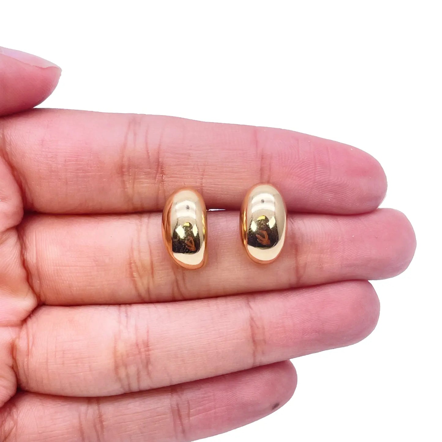 18ct Yellow Gold High Polished Minimalist Chic Earrings 