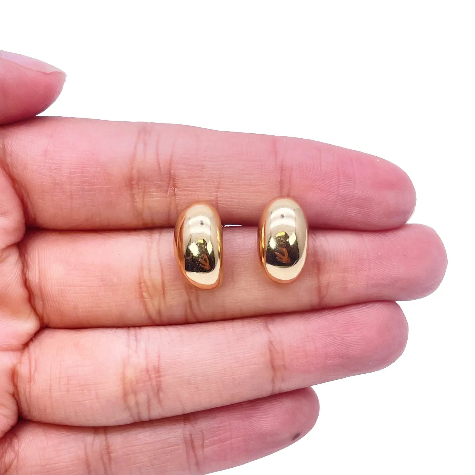 18ct Yellow Gold High Polished Minimalist Chic Earrings 