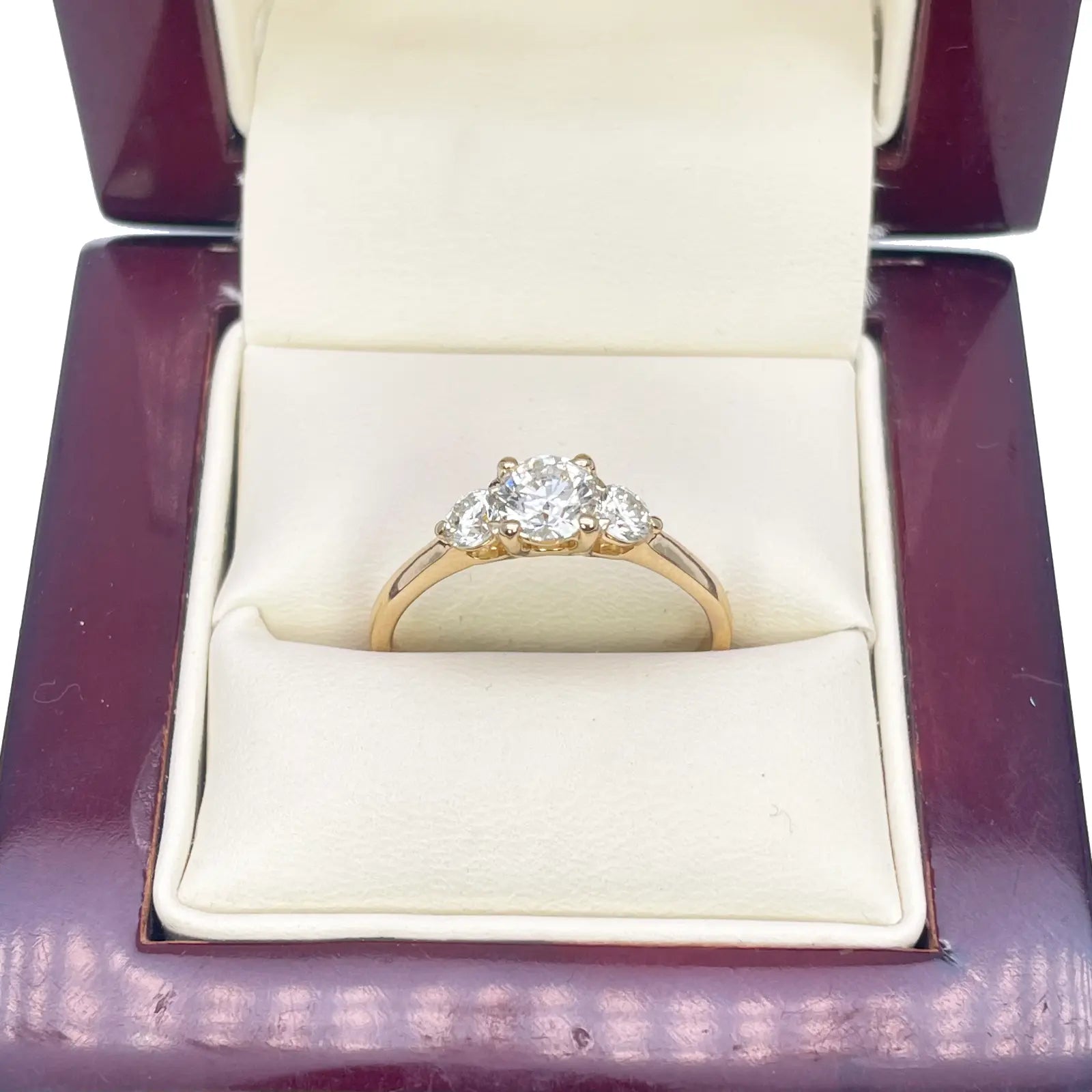 18ct Yellow Gold Natural 3 Stone Diamond Engagement Ring 0.80ct GIA  Diamond Ring