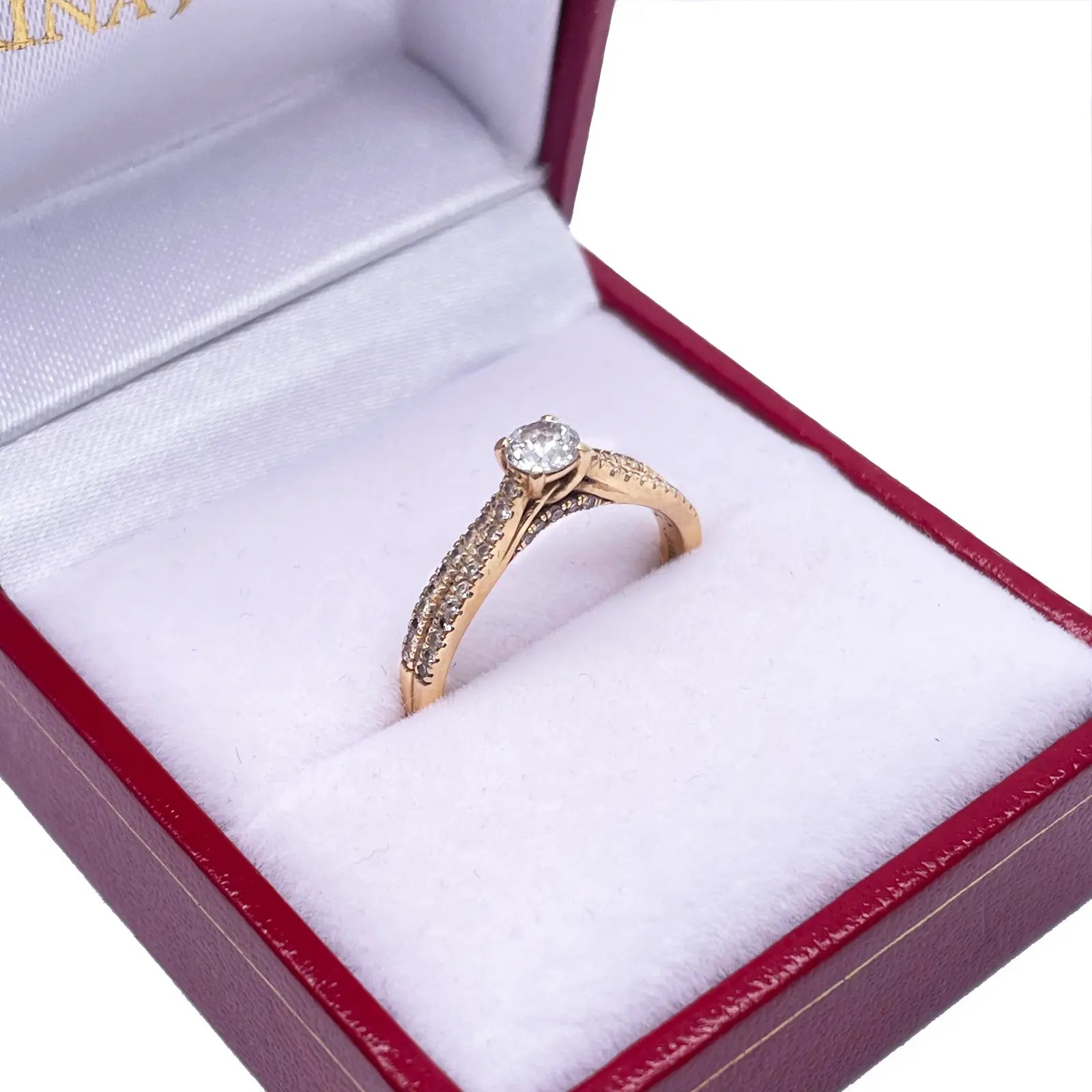 18ct Yellow Gold Natural Diamond Fancy Pave Engagement Ring 0.63ct Certified  Diamond Ring