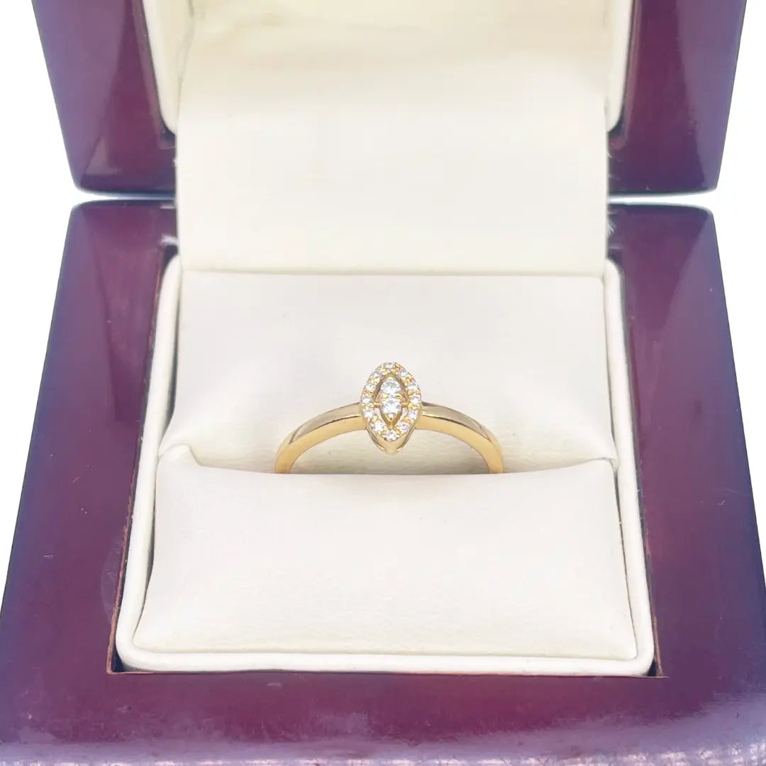 18ct Yellow Gold Natural Round Diamond Fancy Oval Ring 0.10ct  Diamond Ring