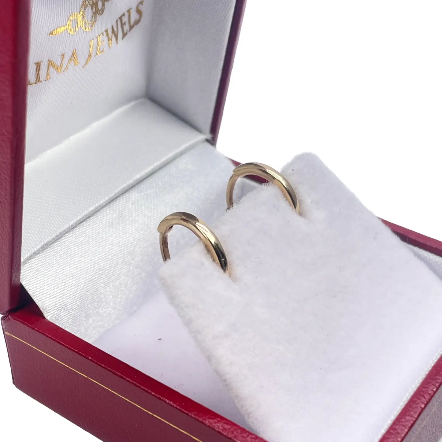 18ct Yellow Gold Pair Of Hoop Huggie Earrings 10mm Diameter 