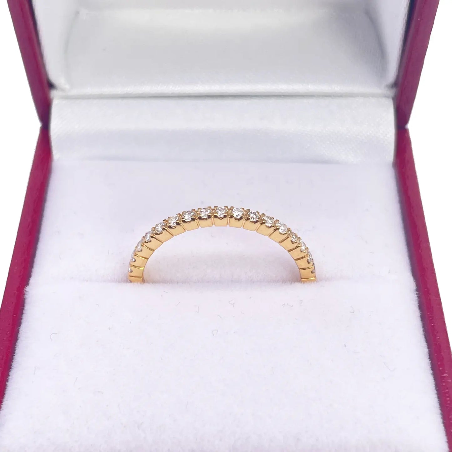 18ct Yellow Gold Round Diamond Half Eternity Band Claw Set 0.26ct  Diamond Ring