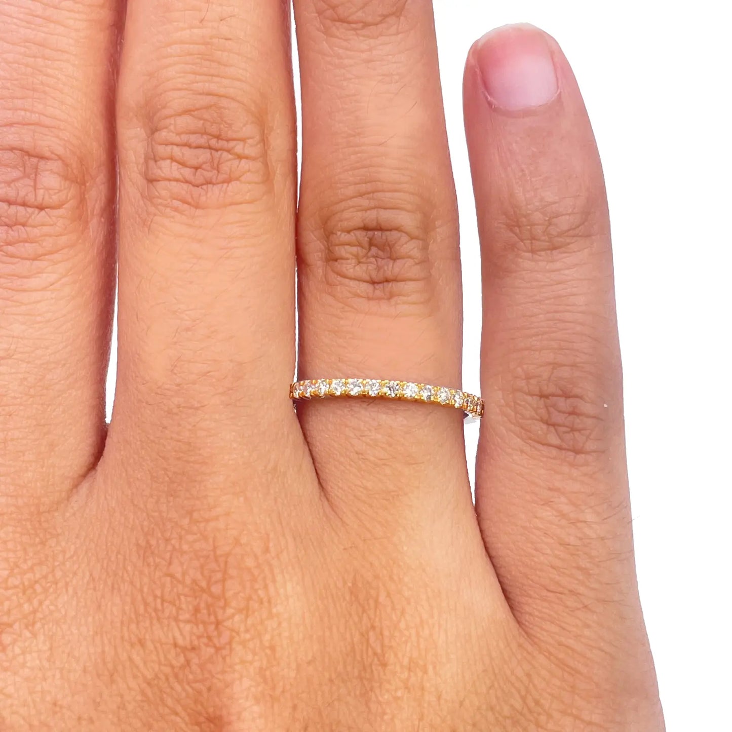 18ct Yellow Gold Round Diamond Half Eternity Band Claw Set 0.26ct  Diamond Ring