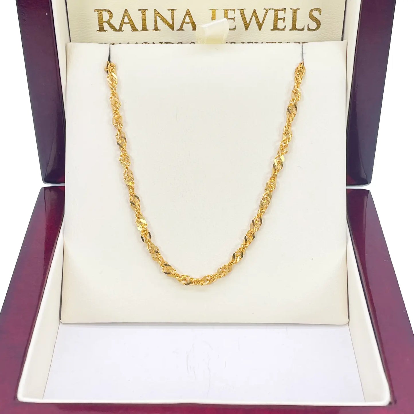 22ct Yellow Gold Fancy Twisted Ripple Chain Necklace 20 inches 2.8mm Width 