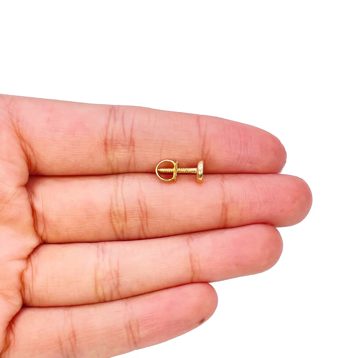 22ct Yellow Gold Handmade Unisex Flat Disk Tragus/Cartilage Single Stud Earring 