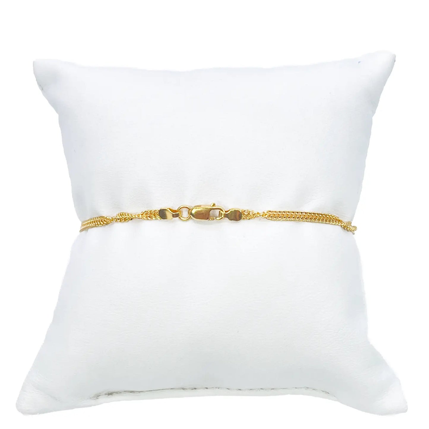 22ct Yellow Gold High Polished Twisted Ripple Bracelet 7'' inches 2.3mm Wide 