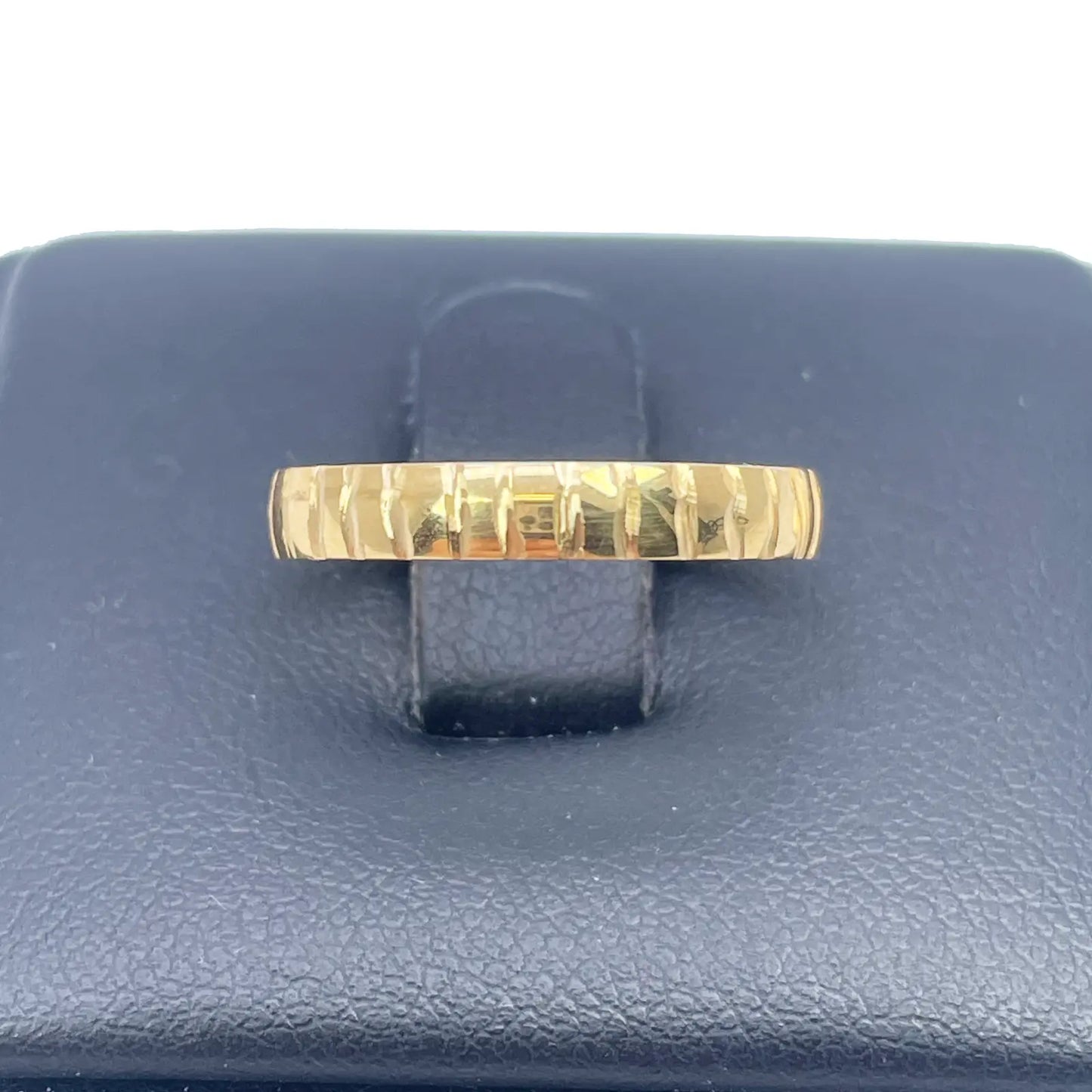 22ct Yellow Gold High Polished & Diamond Cut Stripes Women's Band 3mm  Diamond Bracelets