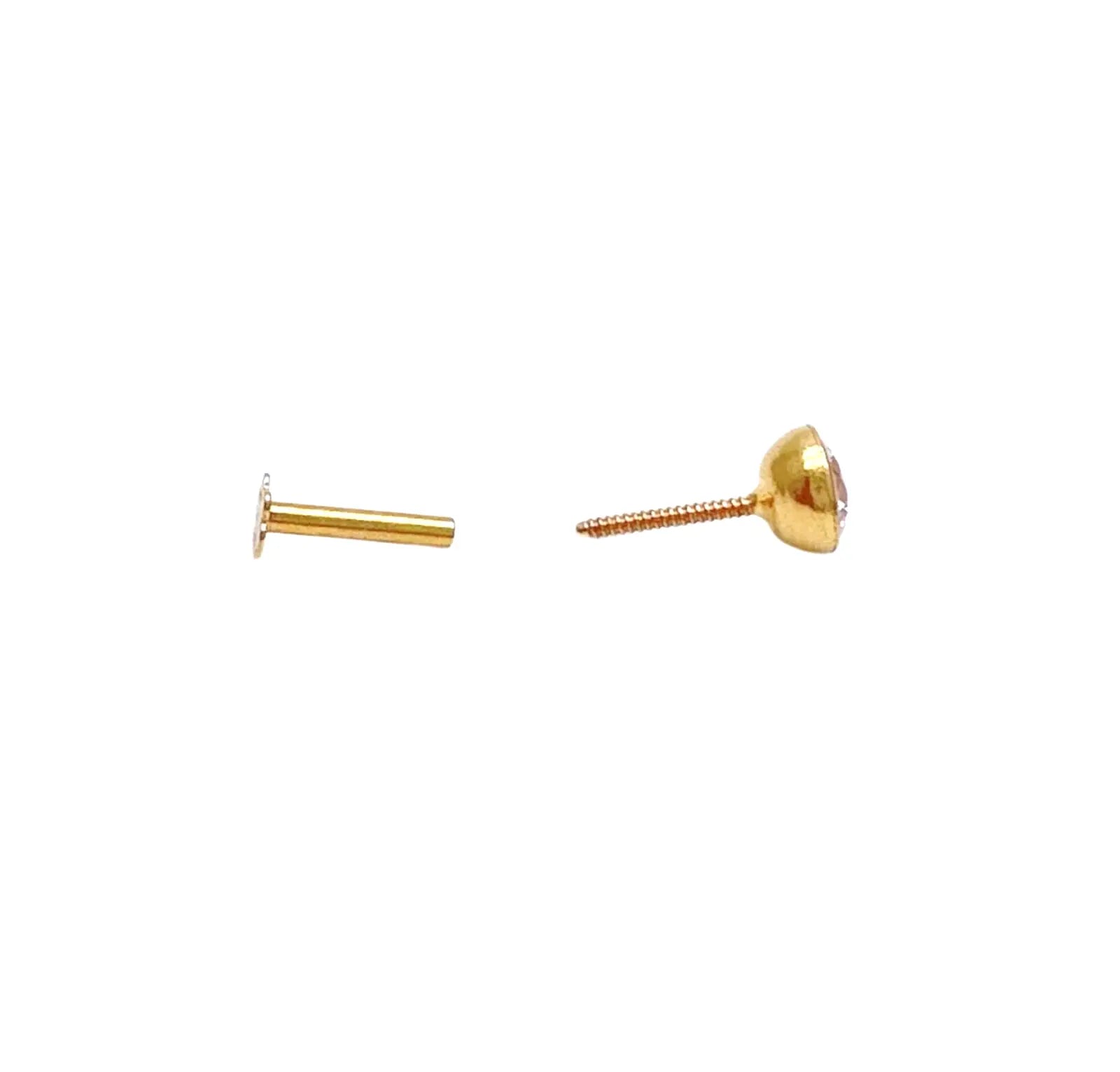 22ct Yellow Gold Round Bezel Children's Stud Earrings 2.5-4.5mm - Raina Jewels