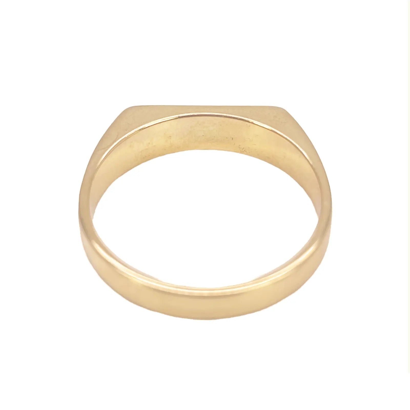 22ct Yellow Gold Slim Rectangular Signet Ring High Polish Plain Design - Size V  Gold Ring