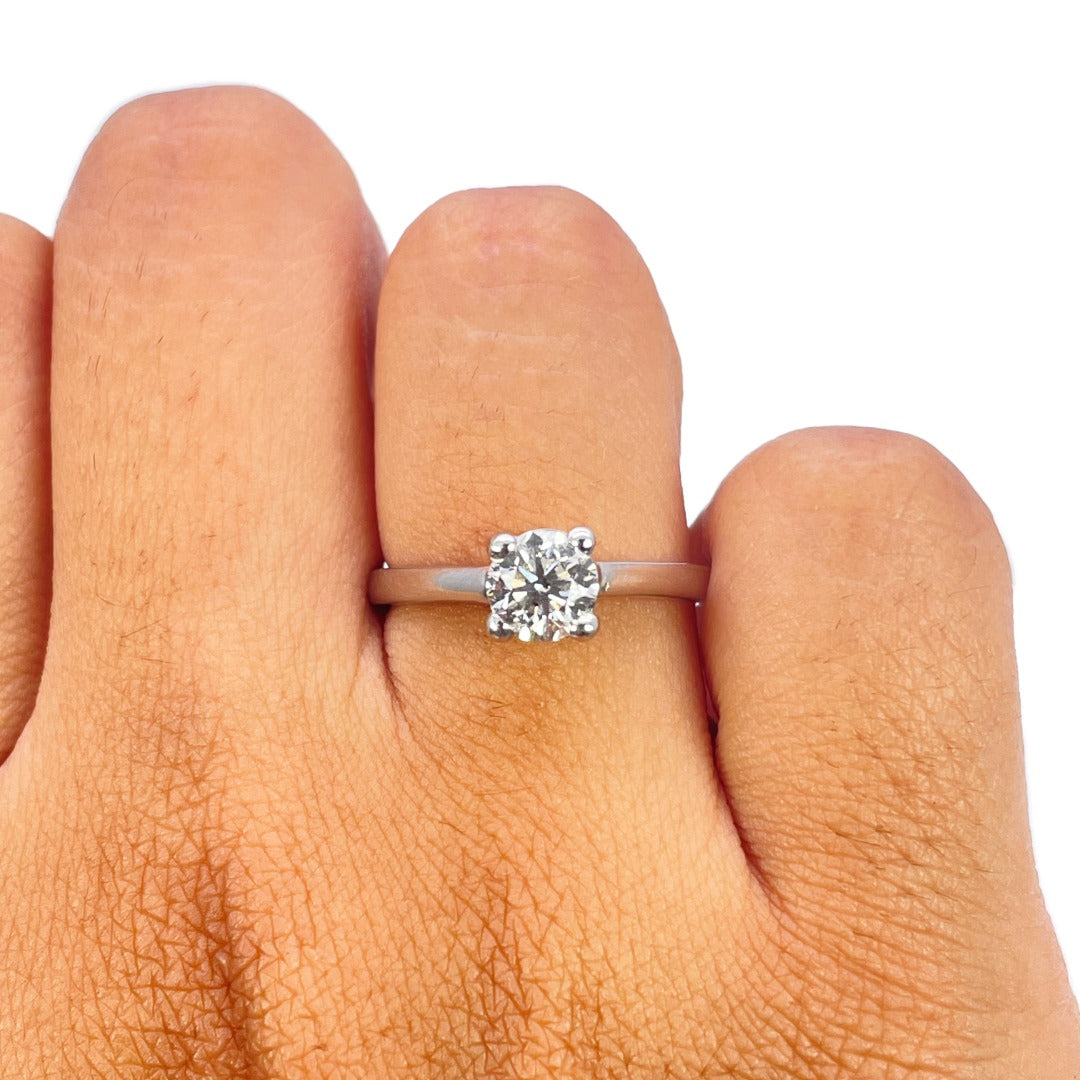 Platinum Natural Diamond Engagement Ring 0.70ct IGI Certified