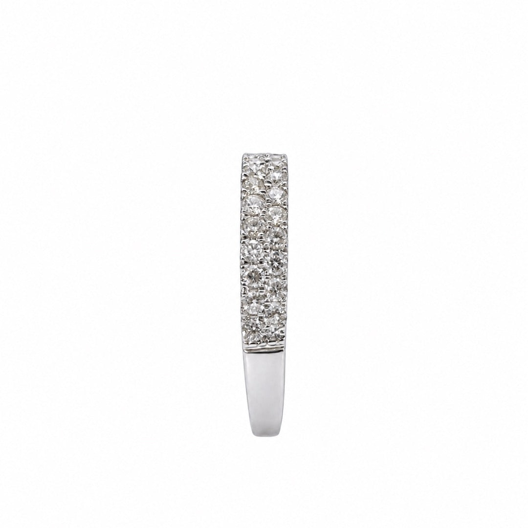 18ct White Gold Natural Diamond Double Row Half Eternity Ring 0.35ct