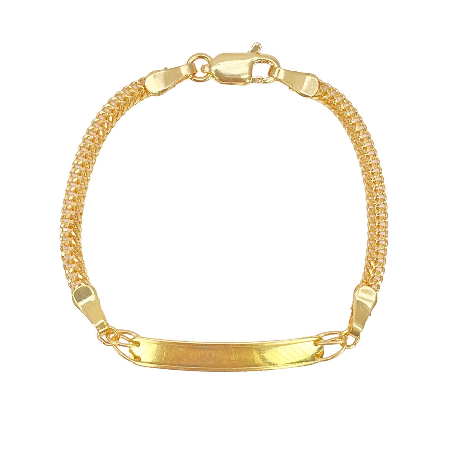 22 Karat Gelbgold Flachglieder-Kette Kinder Goldarmband 13,7 cm