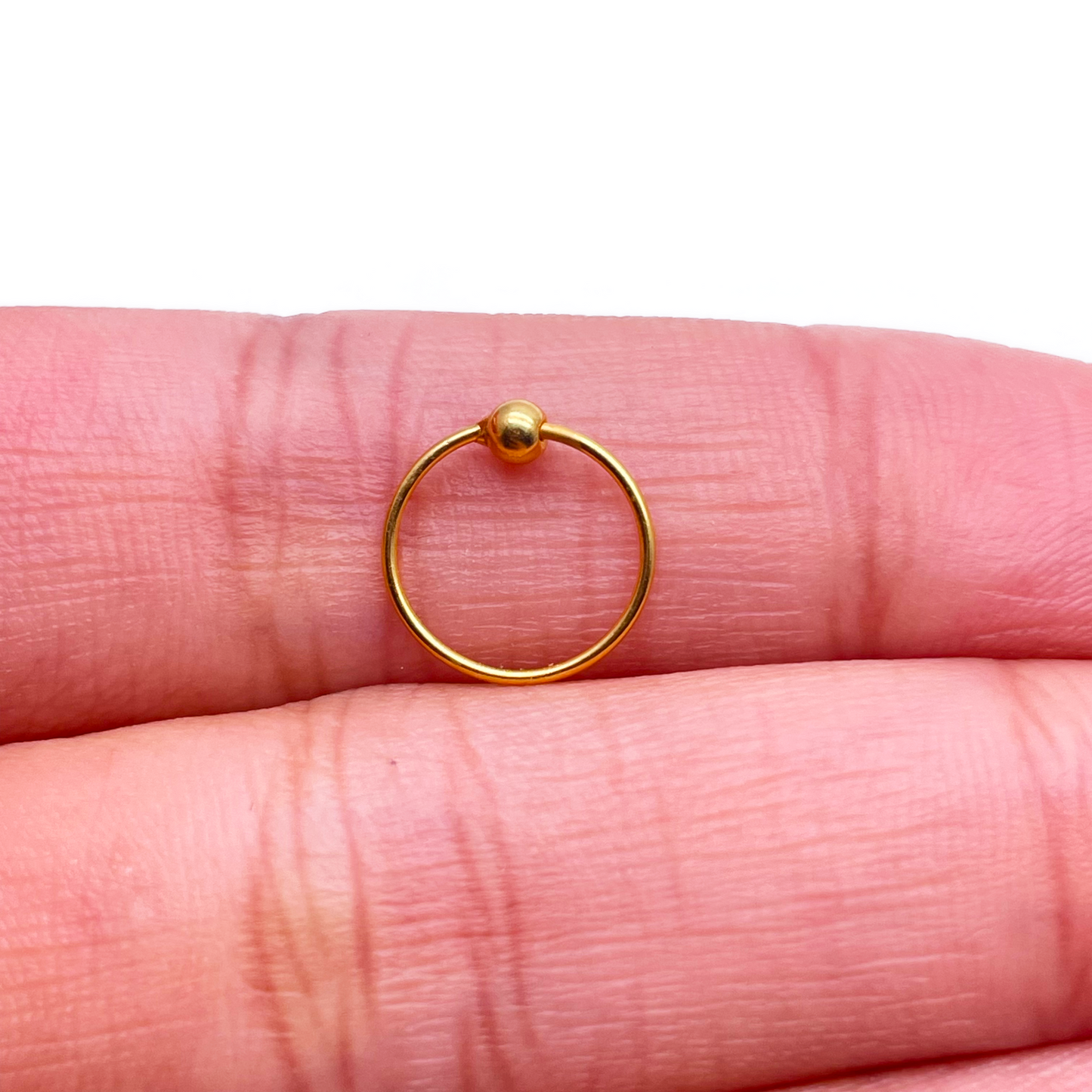 22 Karat Gelbgold Nasenring Glatt Poliert 10mm