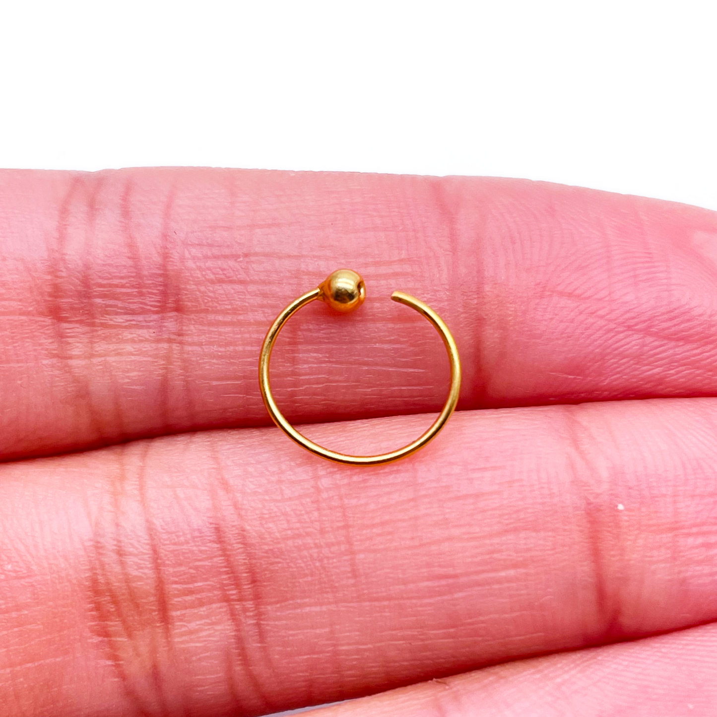 22 Karat Gelbgold Nasenring Glatt Poliert 10mm