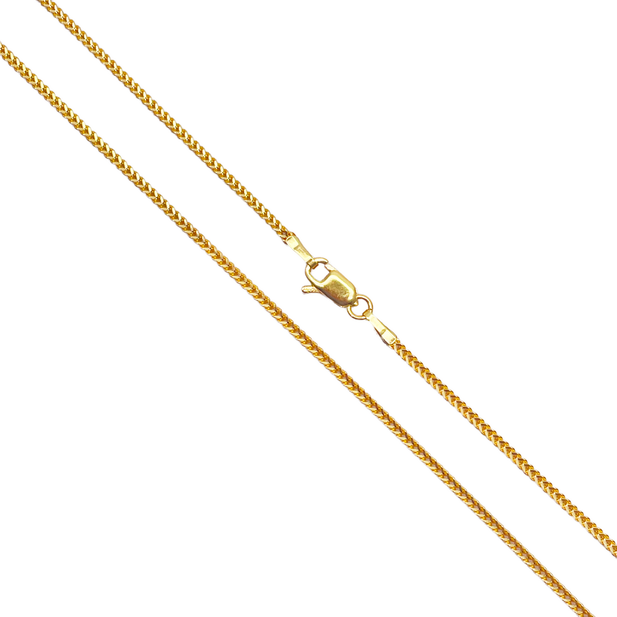 22 Karat Gelbgold Massive Fuchsschwanzkette Halskette 45,7 cm 1,6 mm Breite