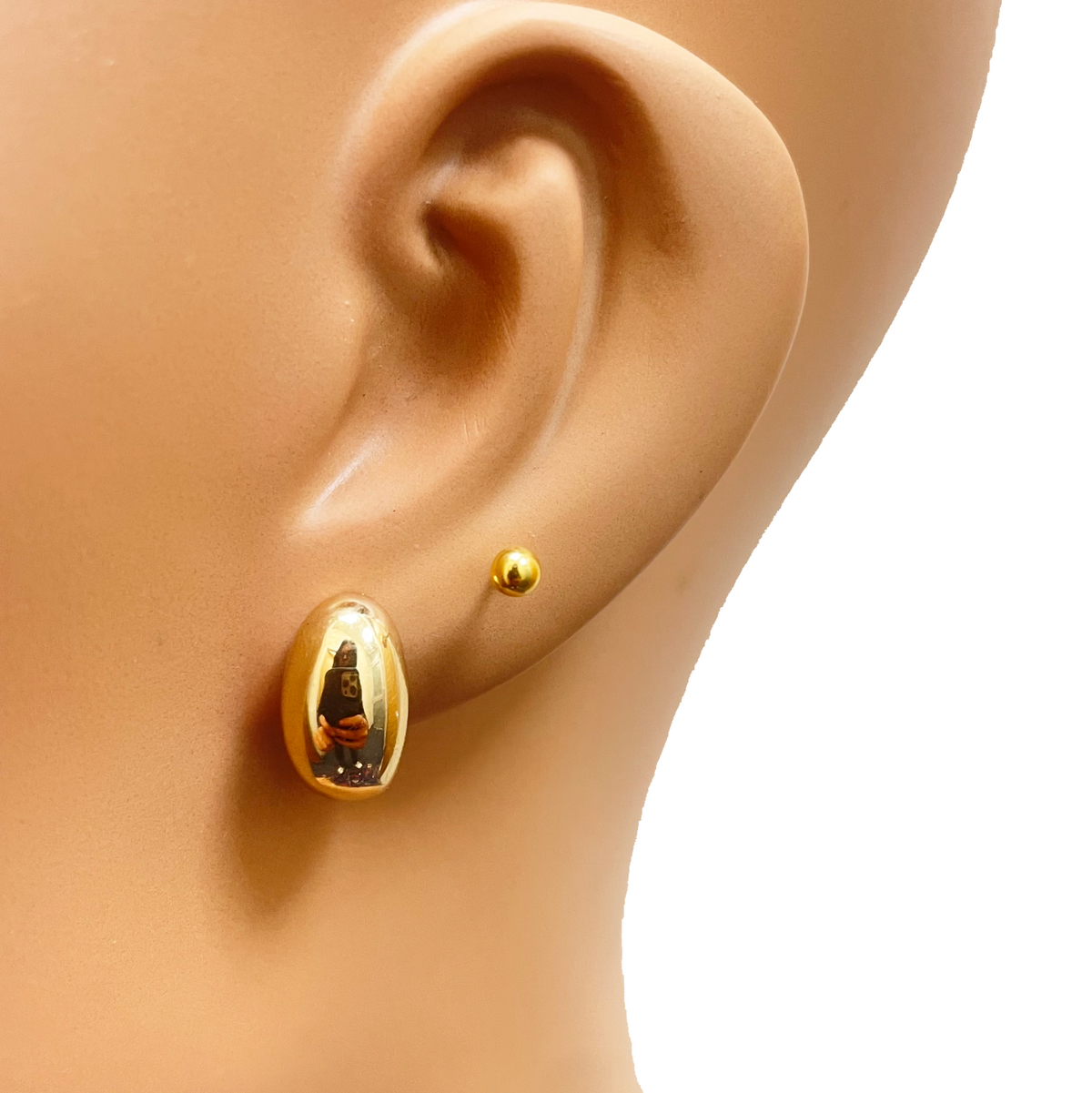 Ohrringe aus 18 Karat Gelbgold, hochglanzpoliert, minimalistisch und chic