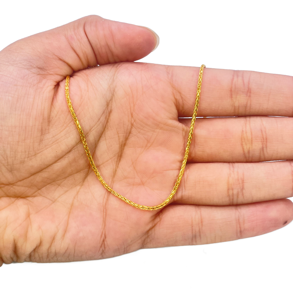 22 Karat Gelbgold Spiga Kettenhalskette 45,72 cm 1,4 mm Breite