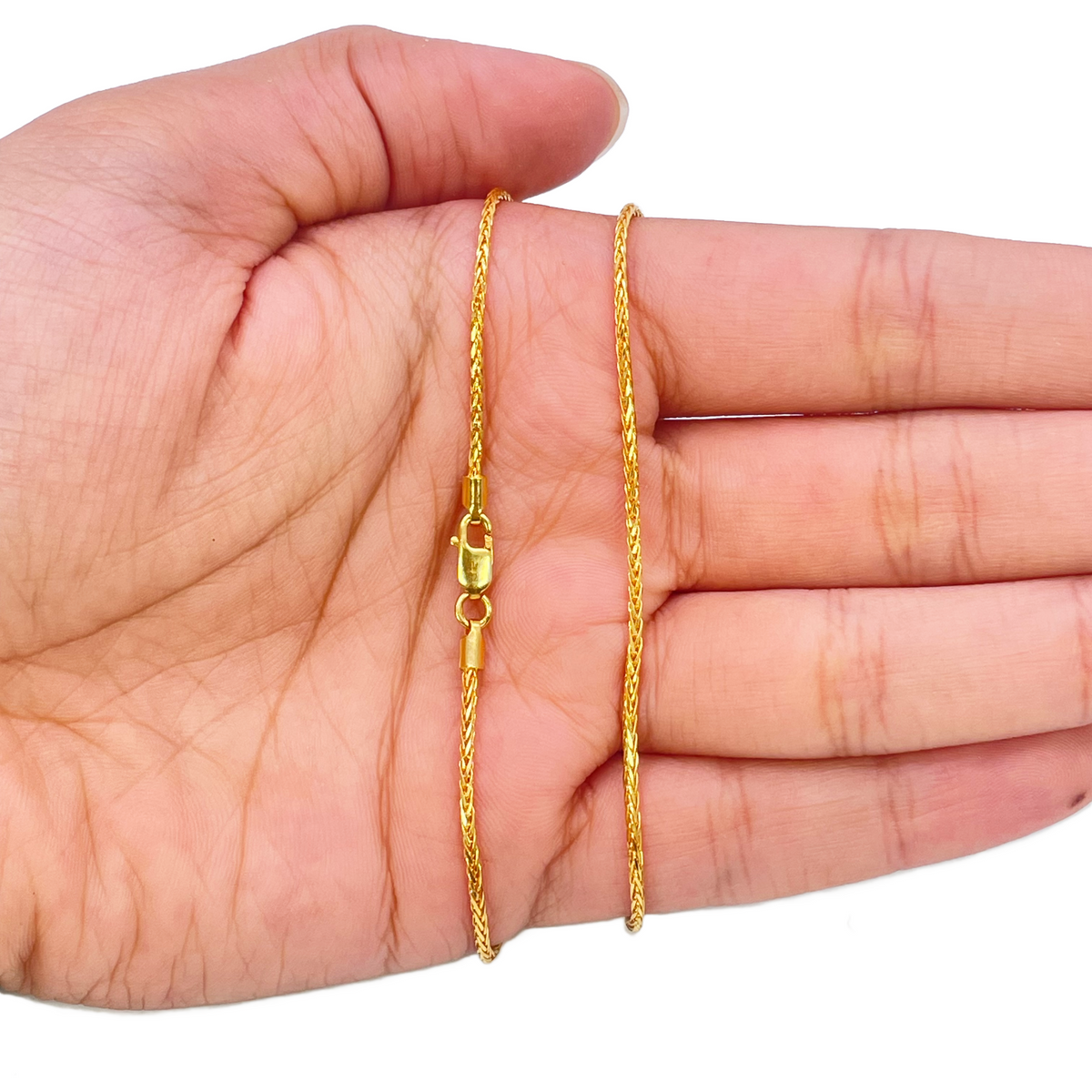 22 Karat Gelbgold Spiga Kettenhalskette 45,72 cm 1,4 mm Breite