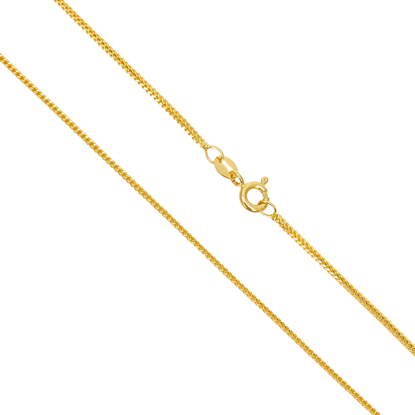 22 Karat Gelbgold Massive Fuchsschwanzkette Halskette 40,64 cm 1,2 mm Breite