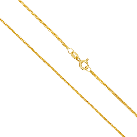 22 Karat Gelbgold Massive Fuchsschwanzkette Halskette 40,64 cm 1,2 mm Breite