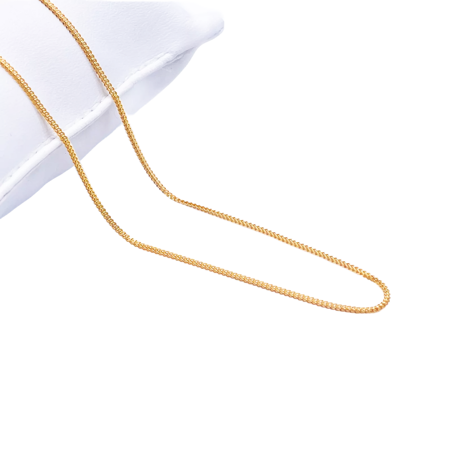 22 Karat Gelbgold Massive Fuchsschwanzkette Halskette 40,64 cm 1,2 mm Breite