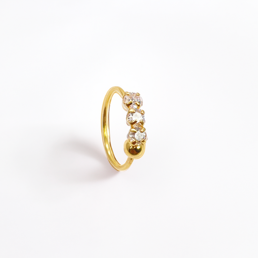 22 Karat Gelbgold Wunderschöner kleiner Creolen-Nasenring 8,4 mm Durchmesser