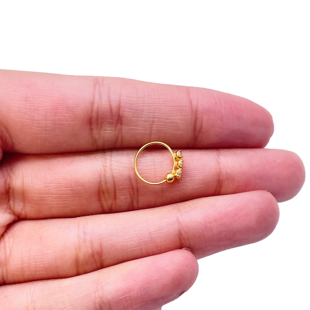 22 Karat Gelbgold Wunderschöner kleiner Creolen-Nasenring 8,4 mm Durchmesser