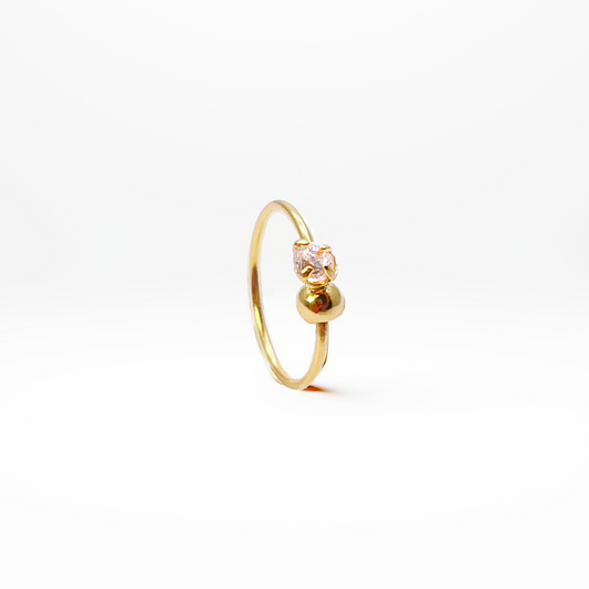 22 Karat Gelbgold wunderschöner, kleiner Huggie Nasenpiercing Ring 8,8mm