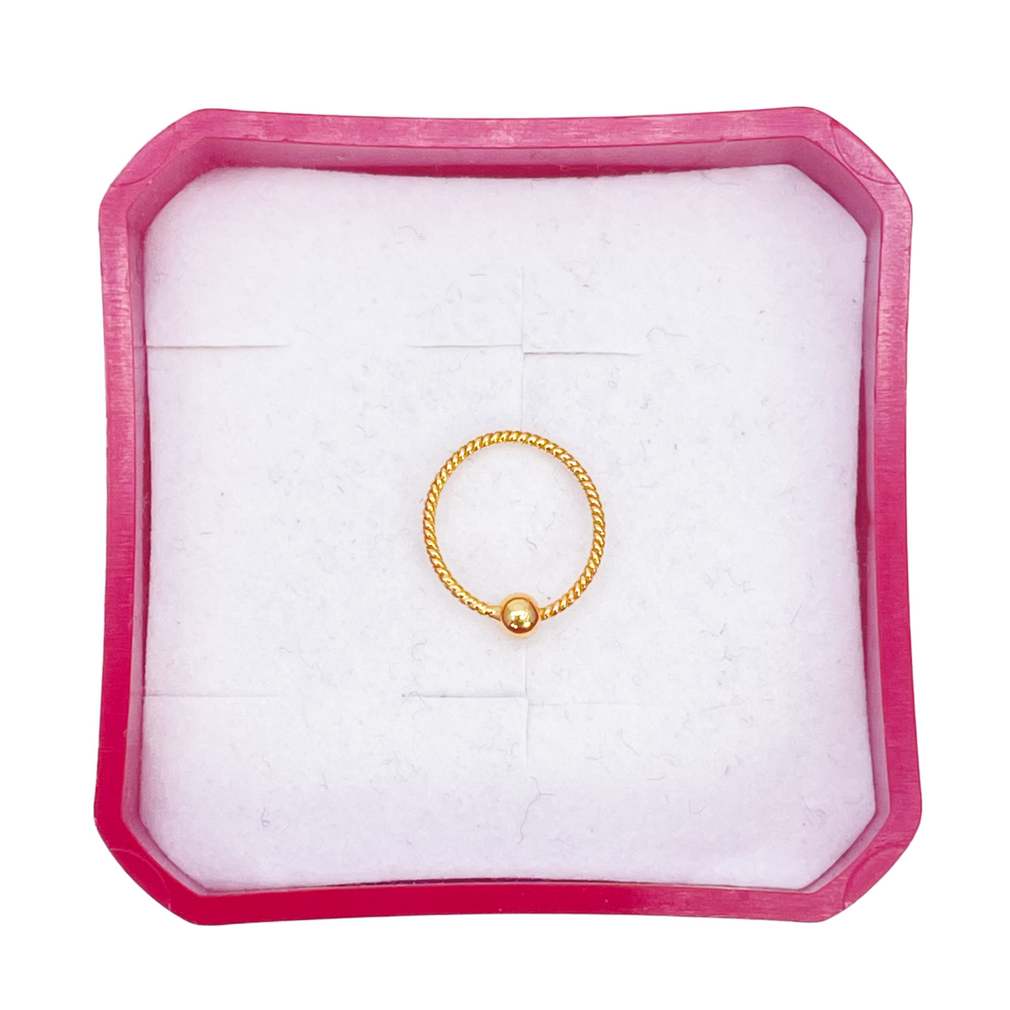 22 Karat Gelbgold winziger Seil zierlicher Nasenring Huggie 8mm Durchmesser