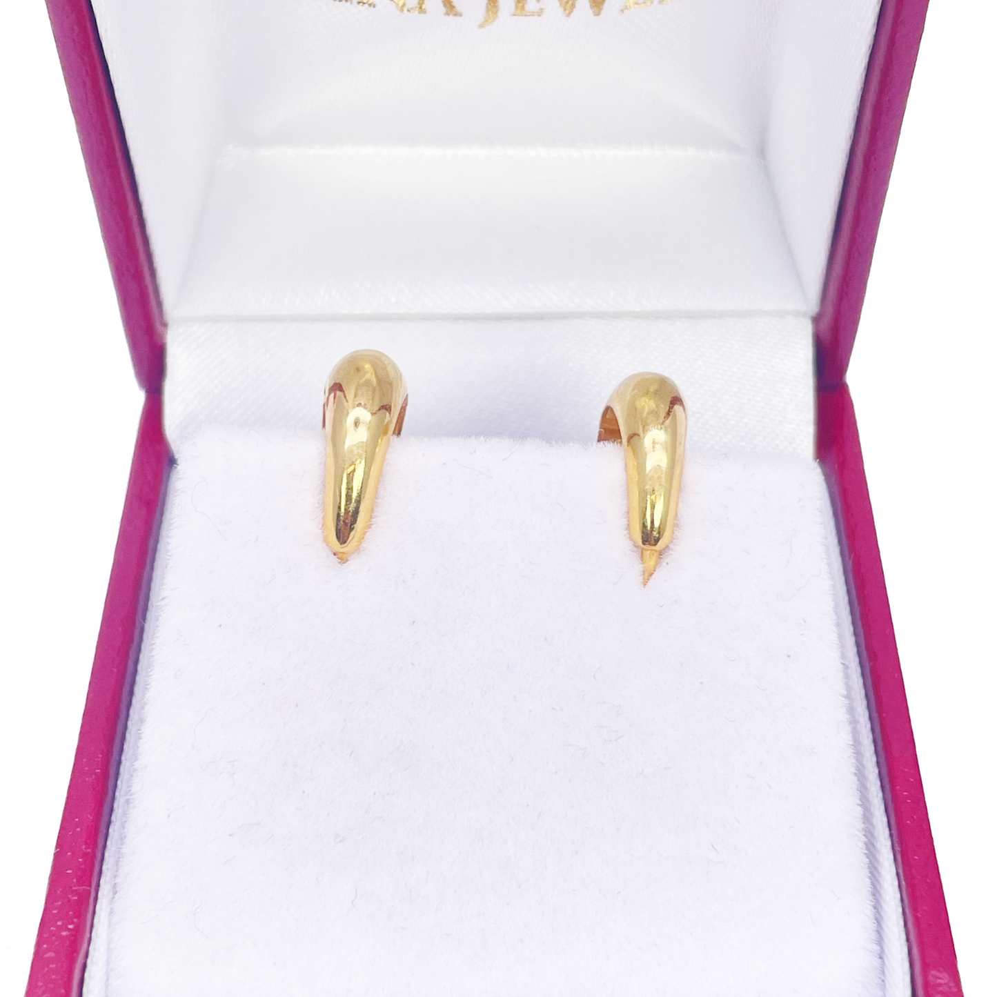 18 Karat Gelbgold, hochglanzpolierte gewölbte Creolen/Ohrringe, 10,8 mm Durchmesser