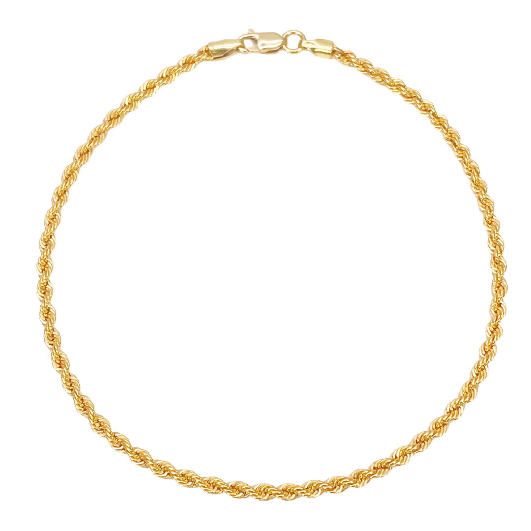 22 Karat Gold Seilkette Armband Leicht 7 Zoll 2,2 mm